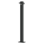 Ornamental bollard | Series 4074B | � 76 mm | stationary, to be fixed by plugswith base plate 100 x 150 mm | without lock | with 2 eyelets